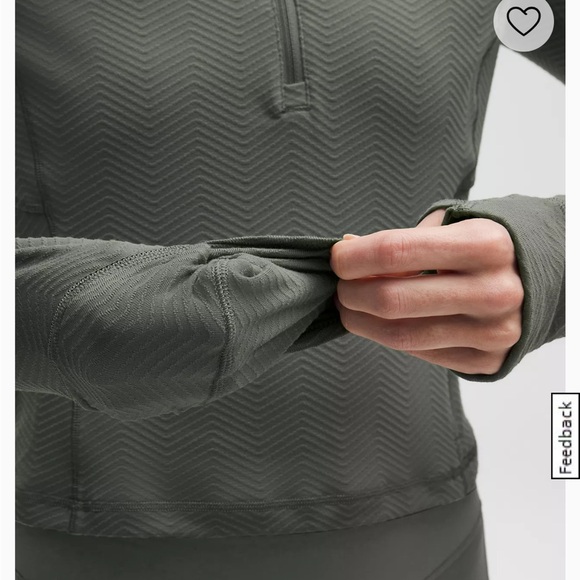 lululemon athletica Rulu Cropped Half Zip in Dark Green - Picture 5 of 5